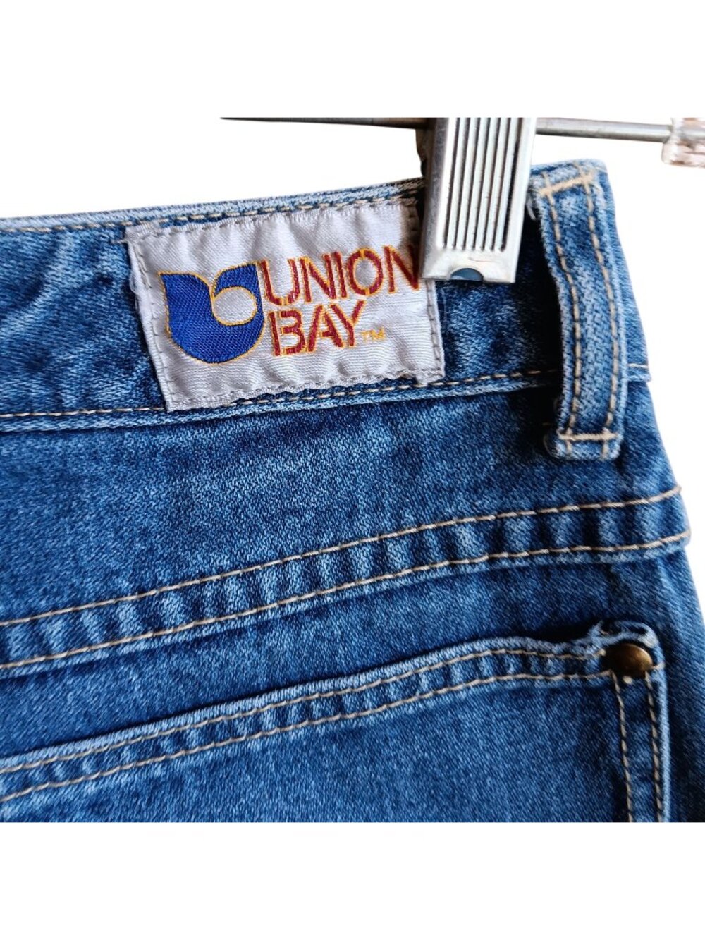 Indigo Denim Jeans sz 9 25x32 Unionbay True Vintage High-Waist Buttonfly 1970's